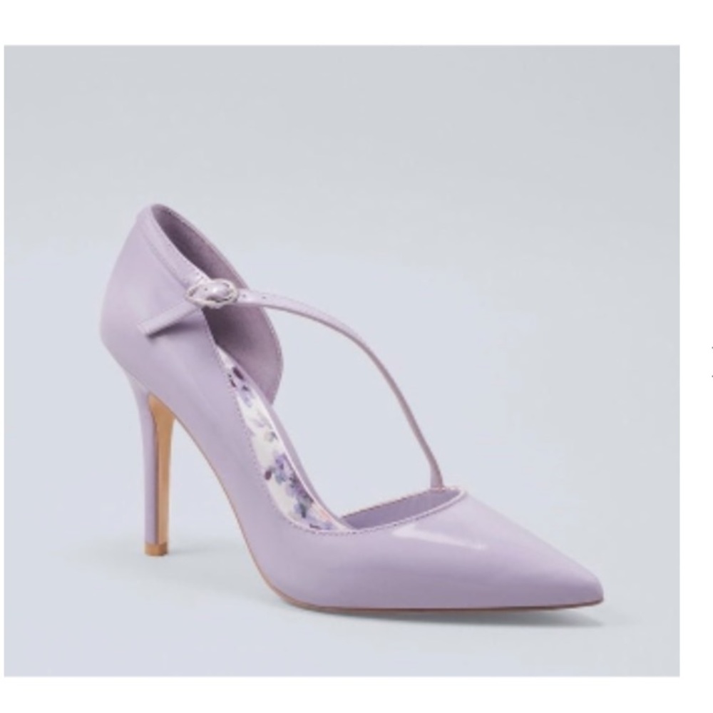 WHBM purple patent heels